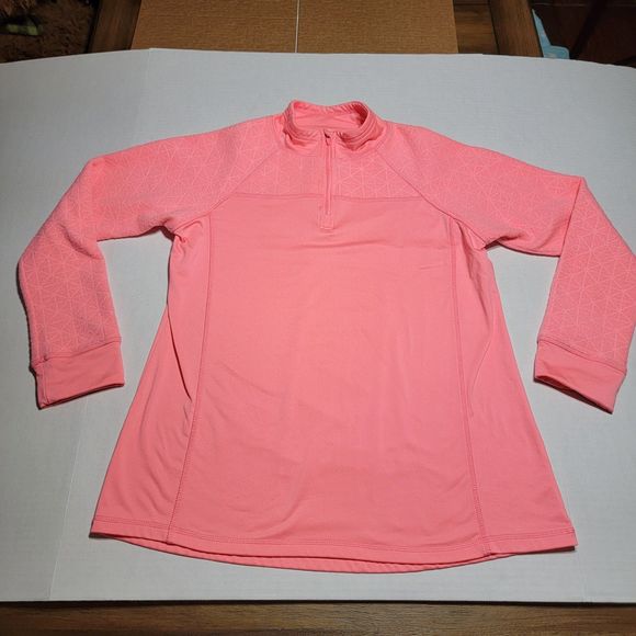 Jockey Quarter Zip Lightweight Pull Over Neon Pink - Size Large - Picture 1 of 6